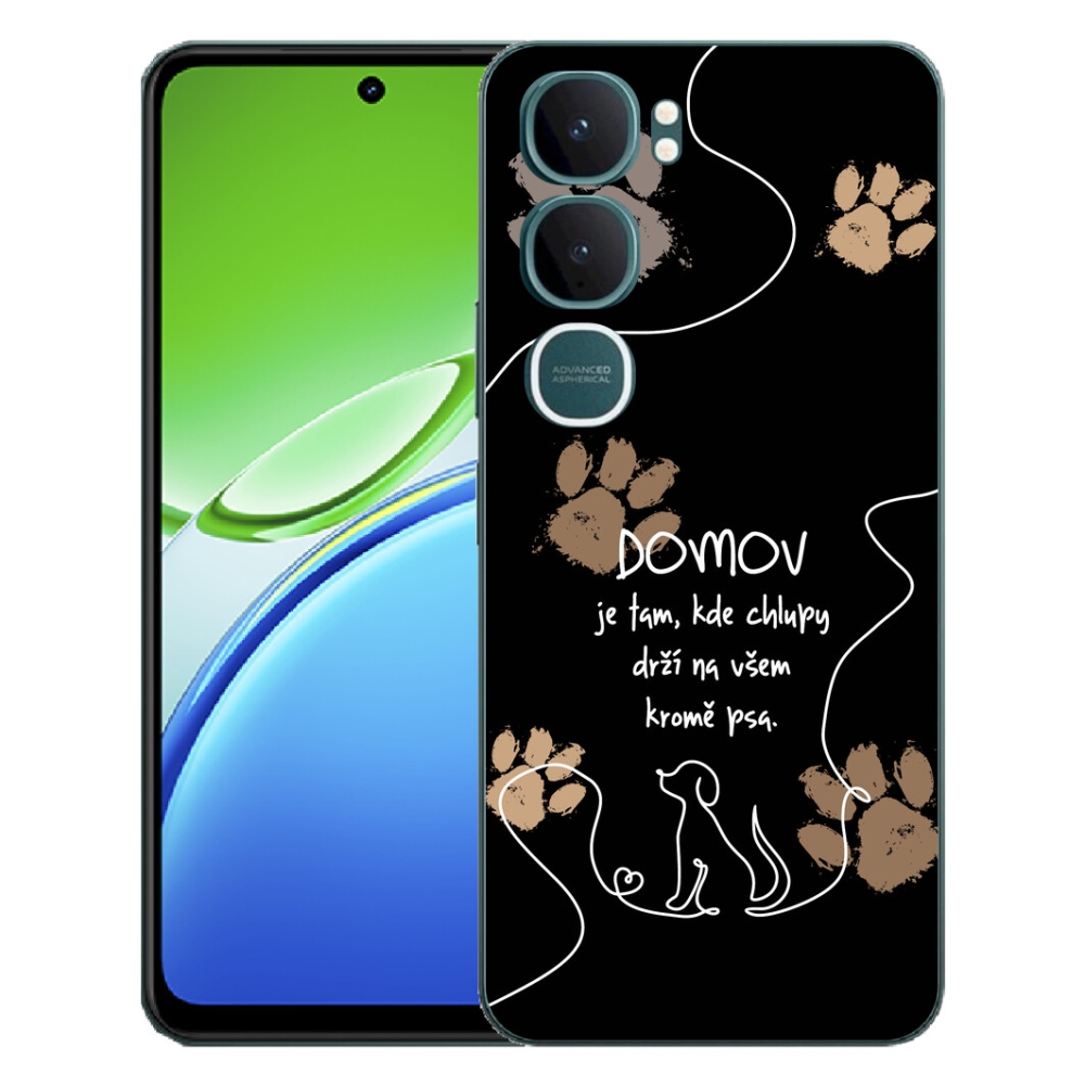 Gélový kryt mmCase na Vivo Y21d - psí motív čierne pozadie
