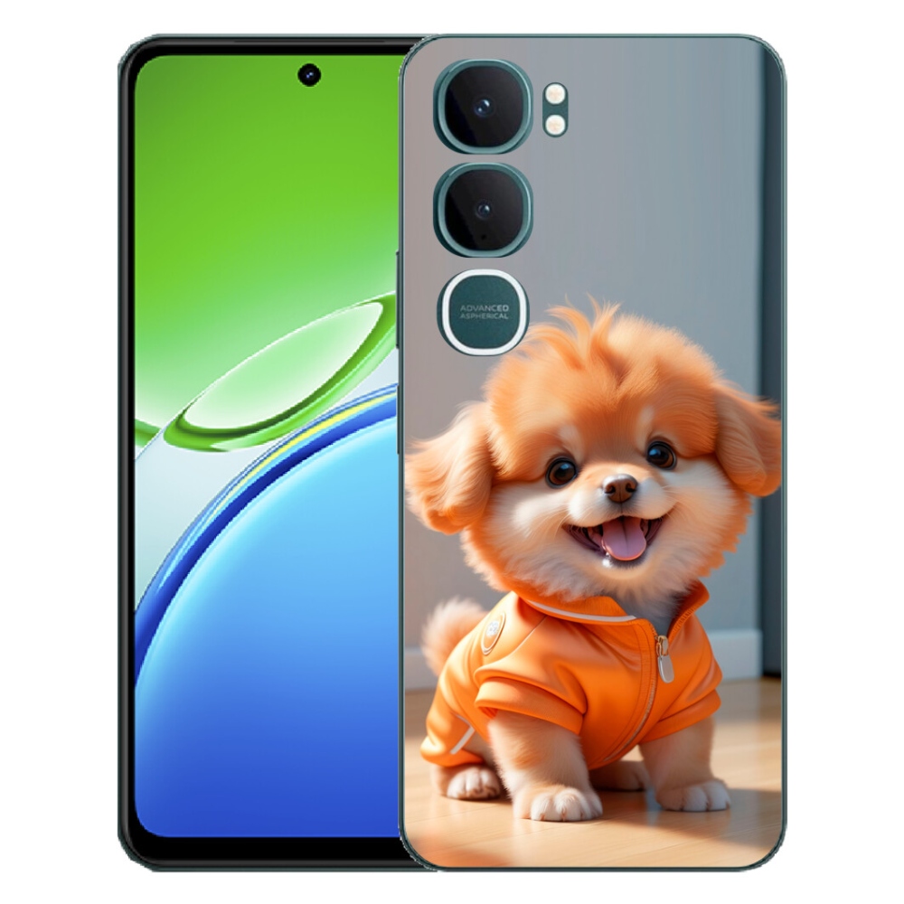 Gélový kryt mmCase na Vivo Y21d - roztomilý pomeranian v mikine