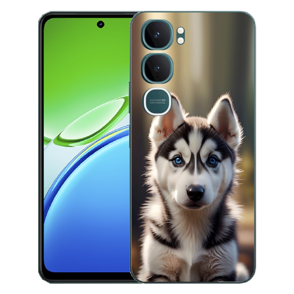 Gélový kryt mmCase na Vivo Y21d - roztomilý sibírsky husky