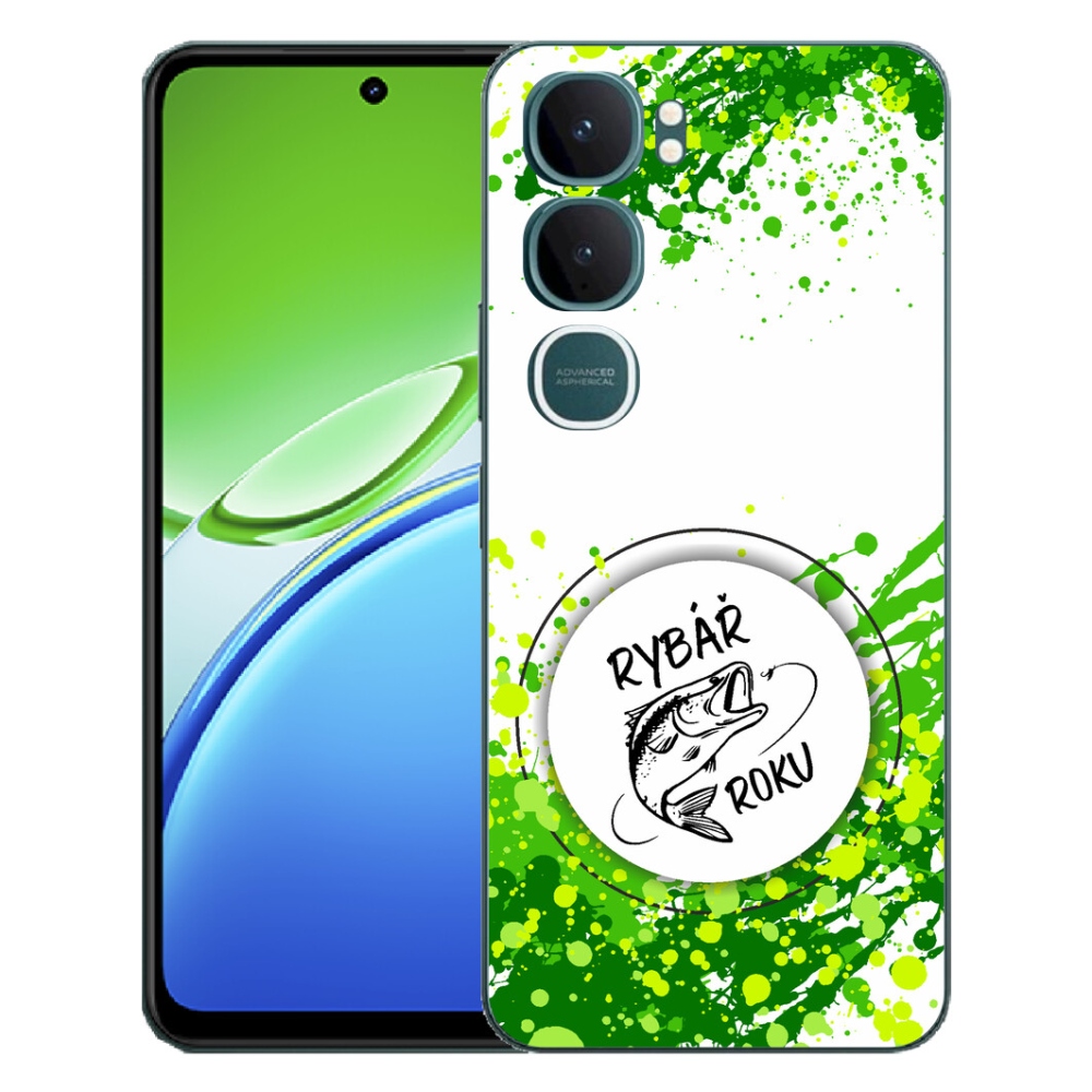 Gélový kryt mmCase na Vivo Y21d - rybár roku biele pozadie