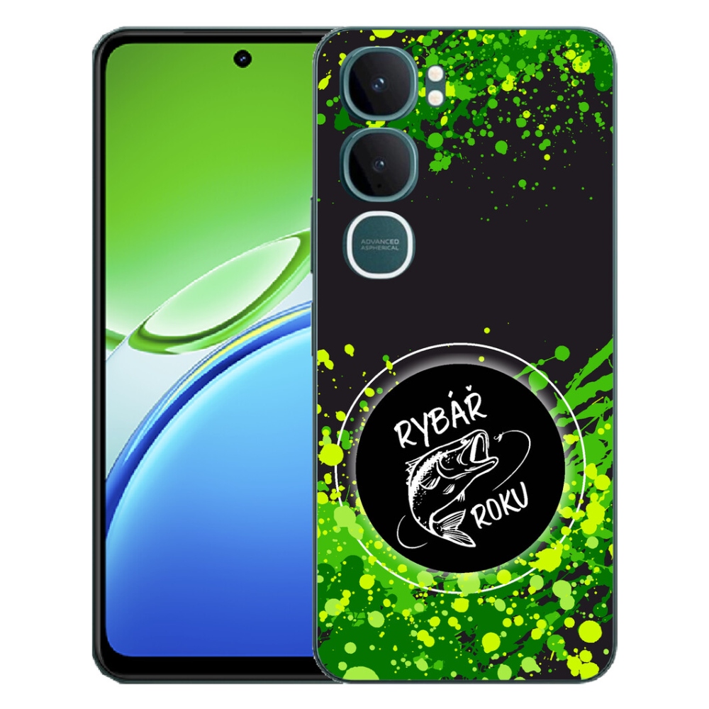 Gélový kryt mmCase na Vivo Y21d - rybár roku čierne pozadie