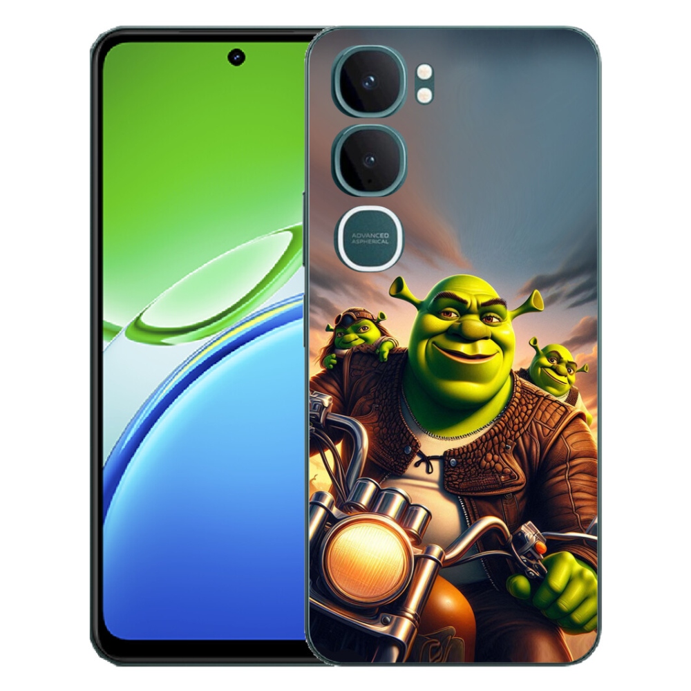 Gélový kryt mmCase na Vivo Y21d - shrek na motorke