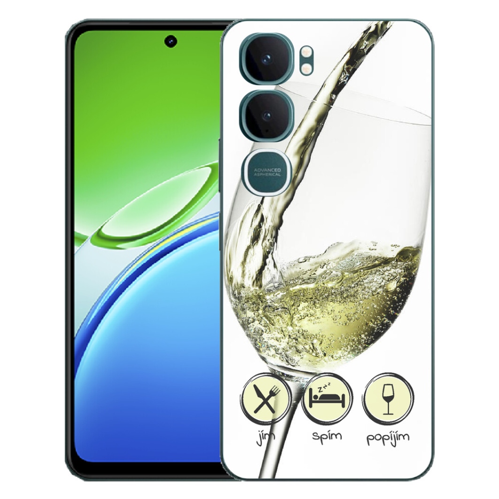 Gélový kryt mmCase na Vivo Y21d - pohár vína bielej