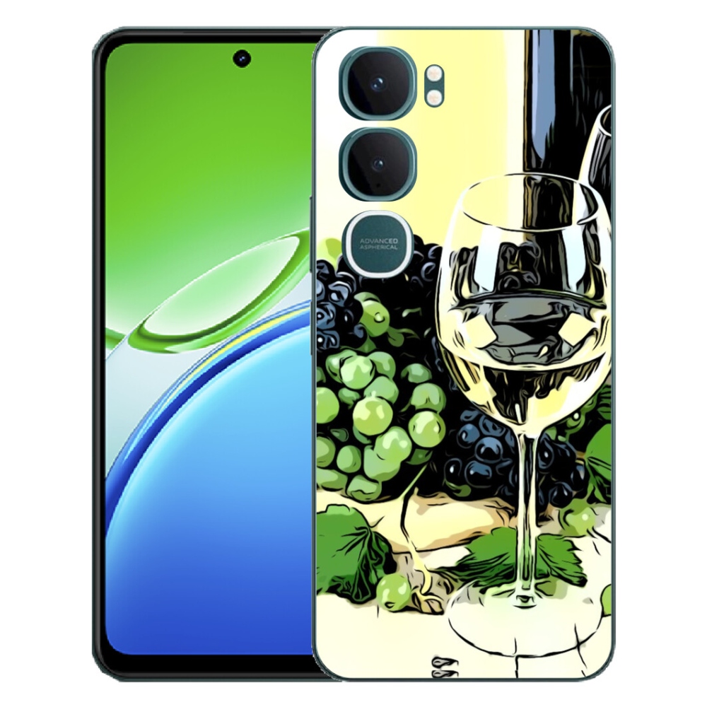 Gélový kryt mmCase na Vivo Y21d - pohár vína