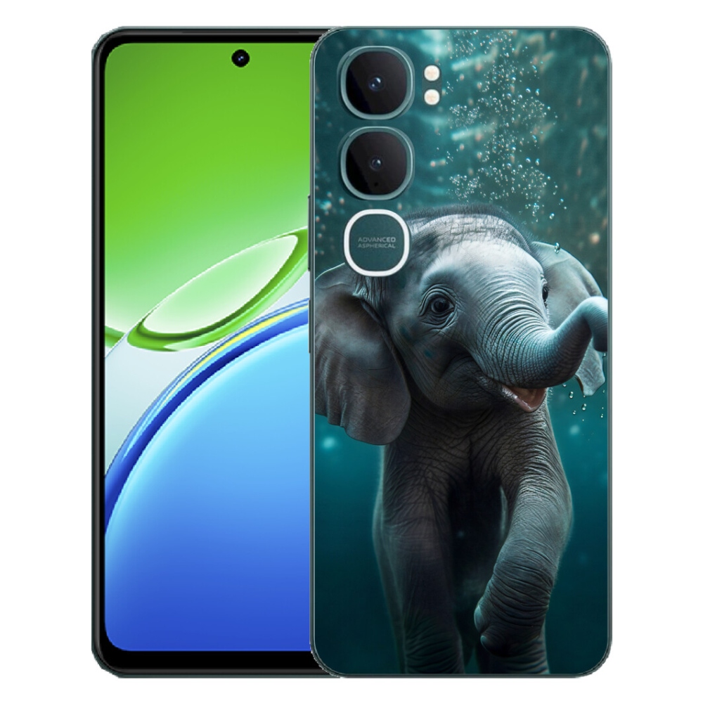 Gélový kryt mmCase na Vivo Y21d - sloník pod vodou
