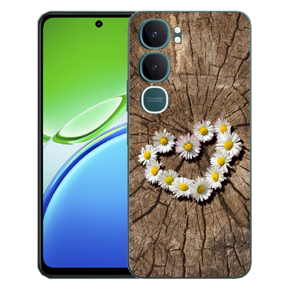 Gélový kryt mmCase na Vivo Y21d - srdce z margaréty
