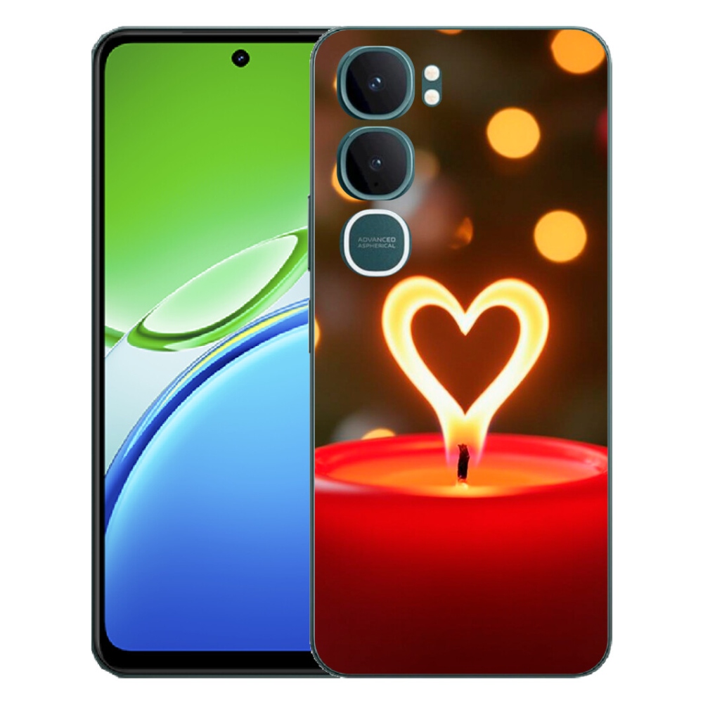 Gélový kryt mmCase na Vivo Y21d - srdce z plameňa