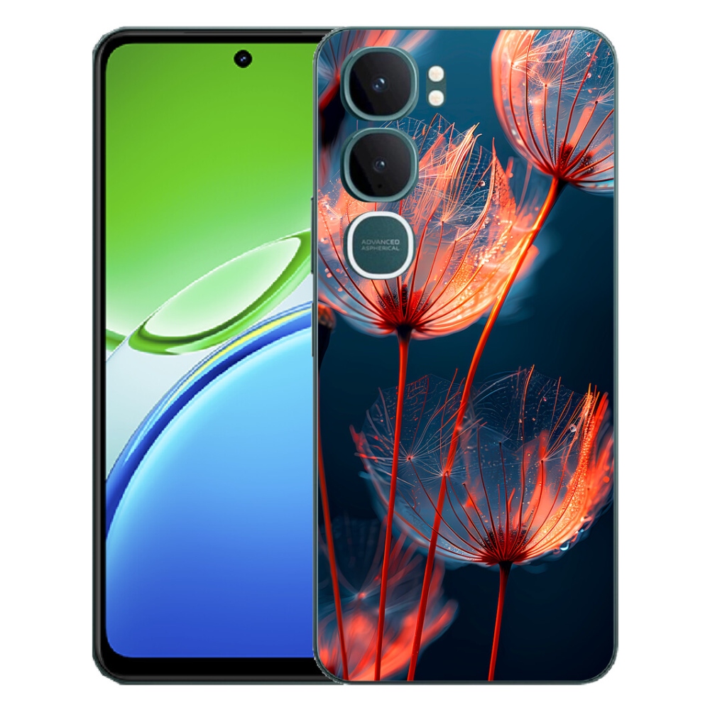Gélový kryt mmCase na Vivo Y21d - svetielkujúce páperie