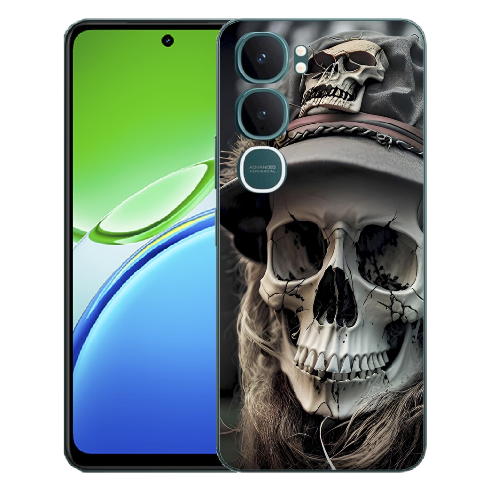 Gélový kryt mmCase na Vivo Y21d - temná lebka