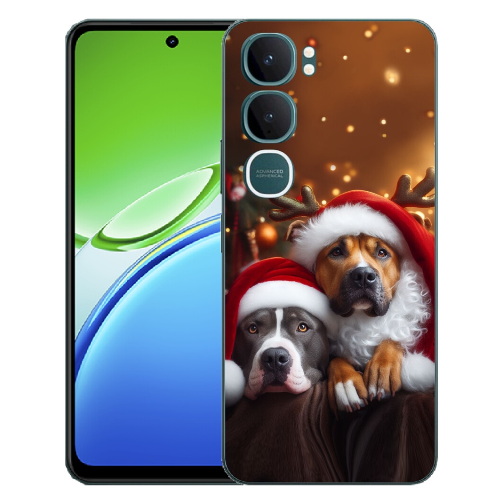 Gélový kryt mmCase na Vivo Y21d - vianočné psy