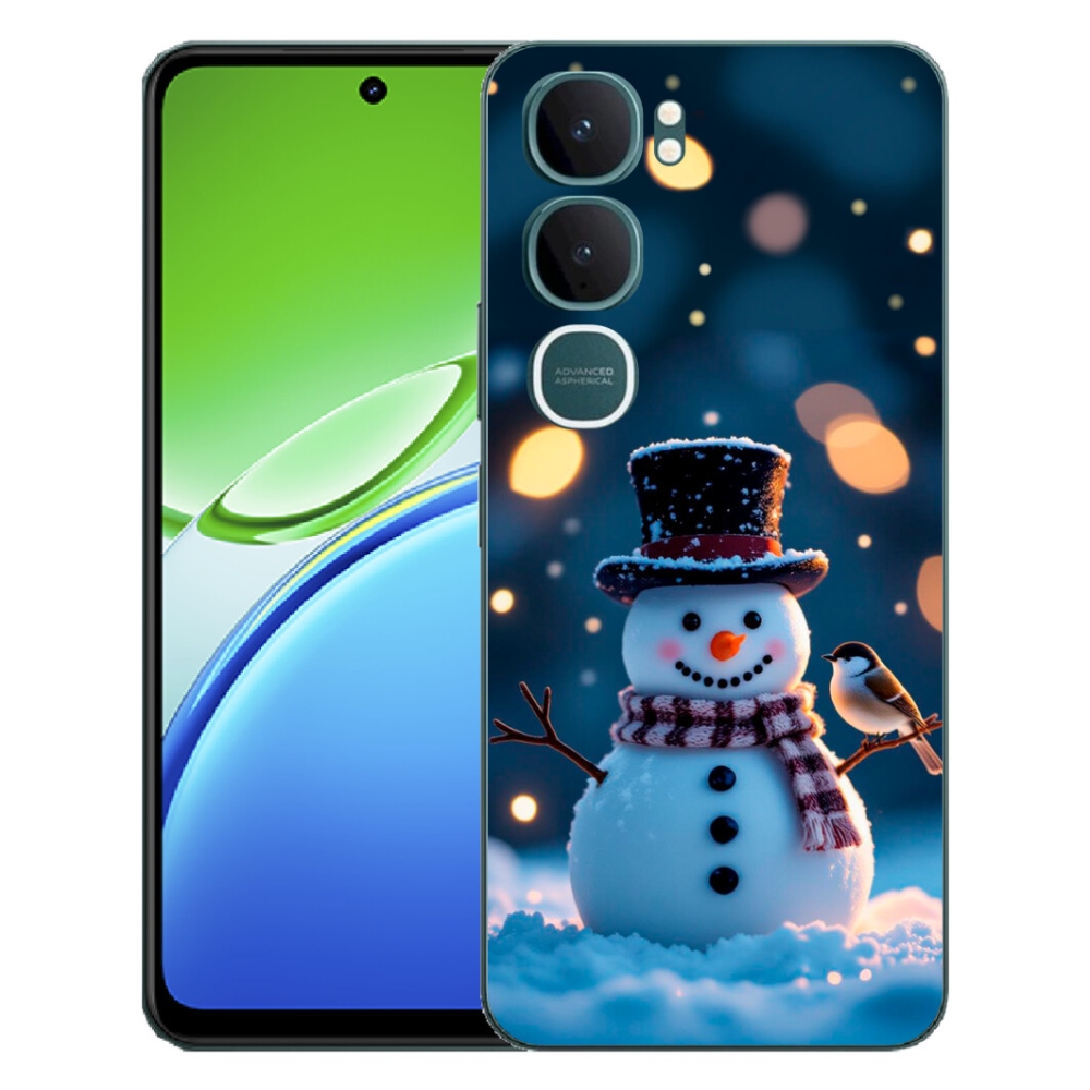 Gélový kryt mmCase na Vivo Y21d - vianočný snehuliak
