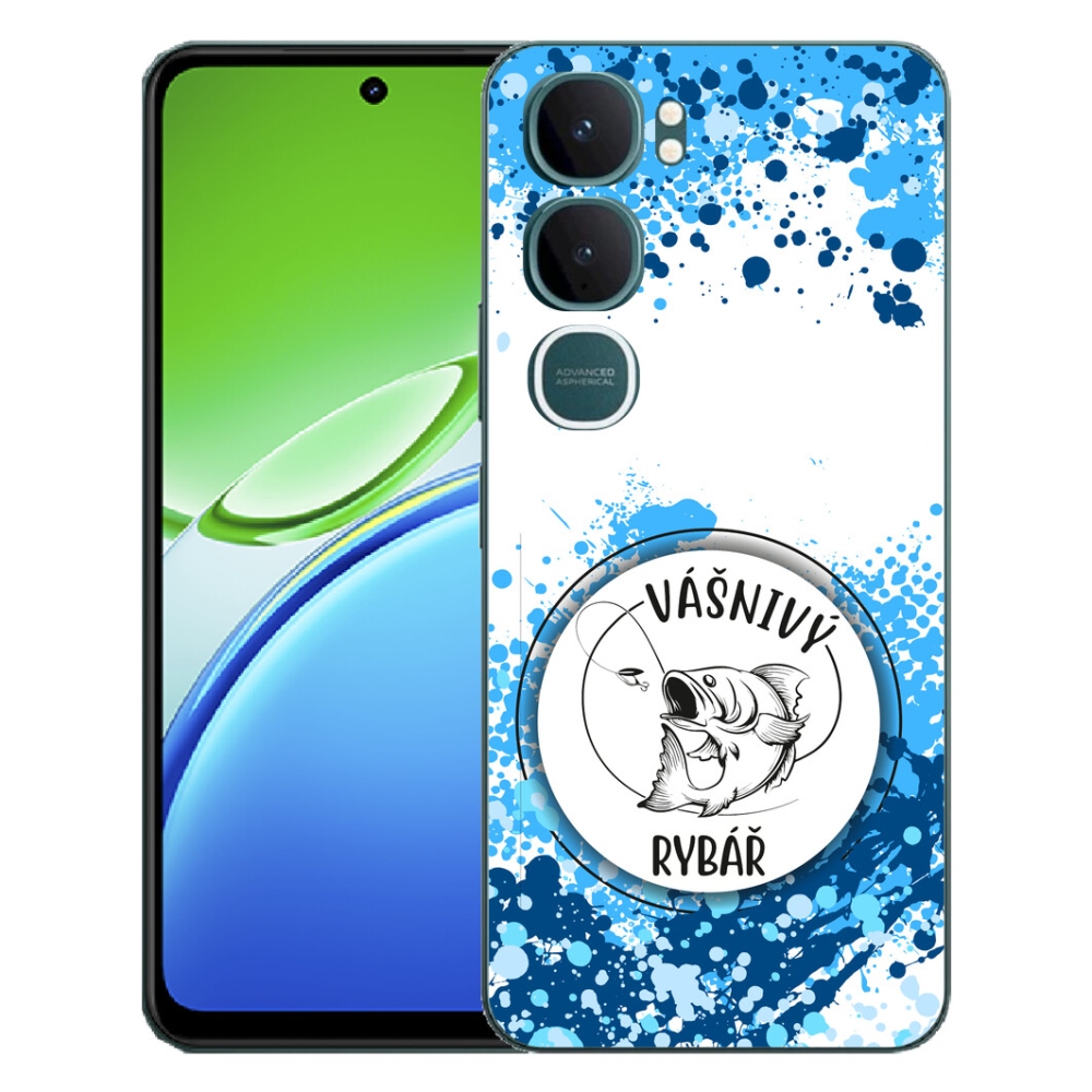 Gélový kryt mmCase na Vivo Y21d - vášnivý rybár biele pozadie