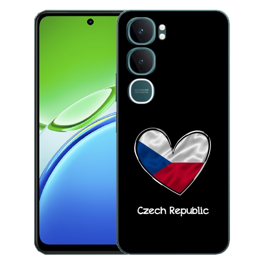 Gélový kryt mmCase na Vivo Y21d - vlajka srdca čierne pozadie