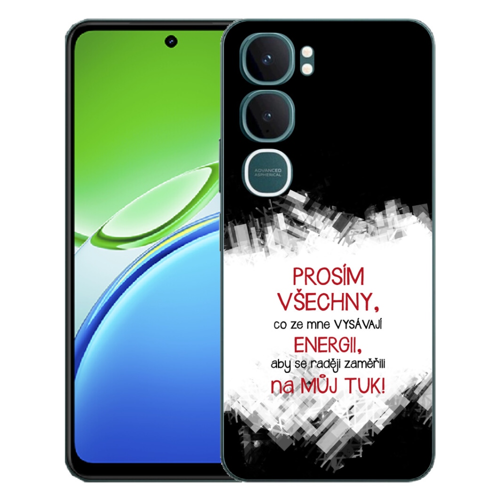 Gélový kryt mmCase na Vivo Y21d - vtipný text 1 červený