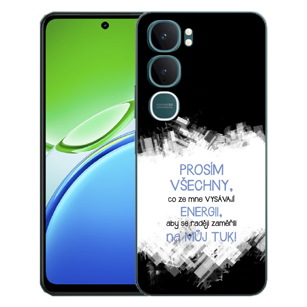 Gélový kryt mmCase na Vivo Y21d - vtipný text 1 modrý