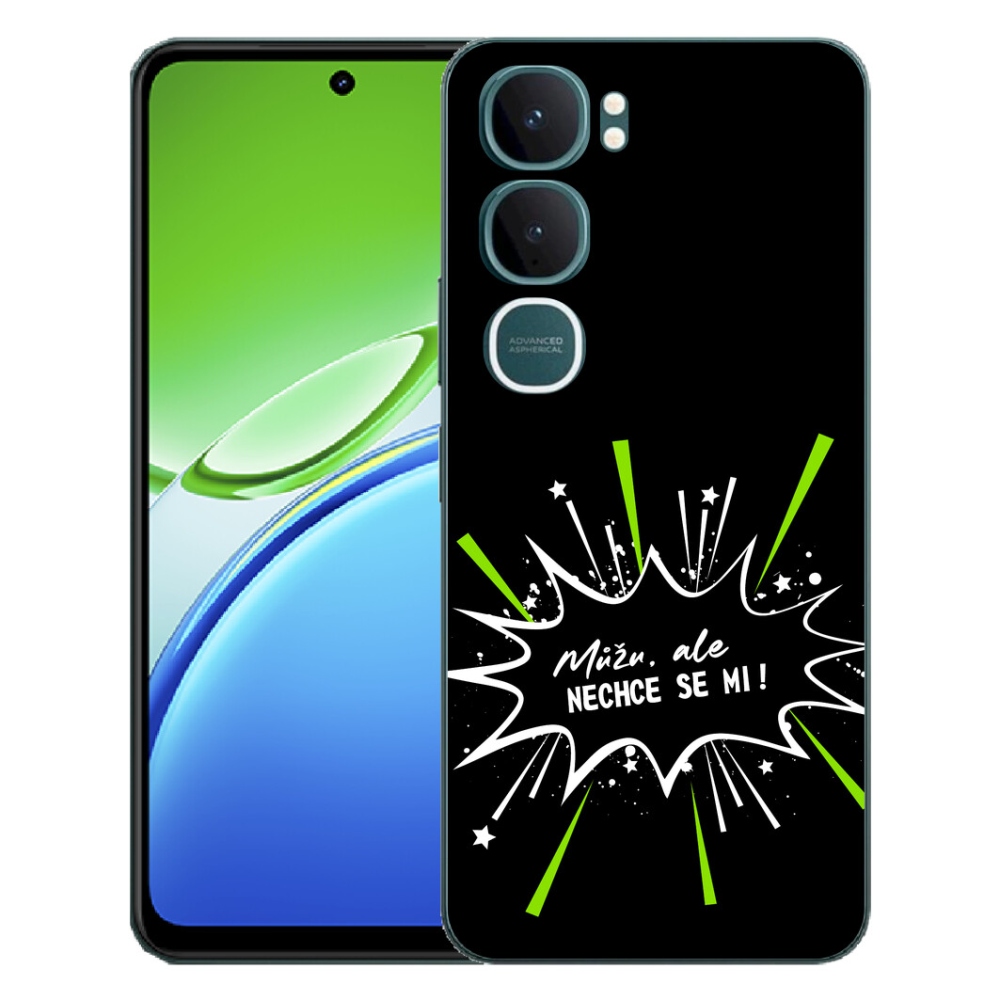 Gélový kryt mmCase na Vivo Y21d - vtipný text 11 čierne pozadie