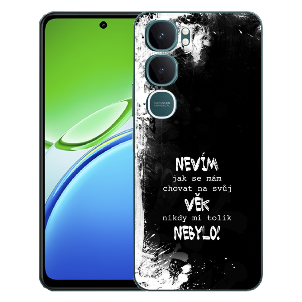 Gélový kryt mmCase na Vivo Y21d - vtipný text 14 čierne pozadie