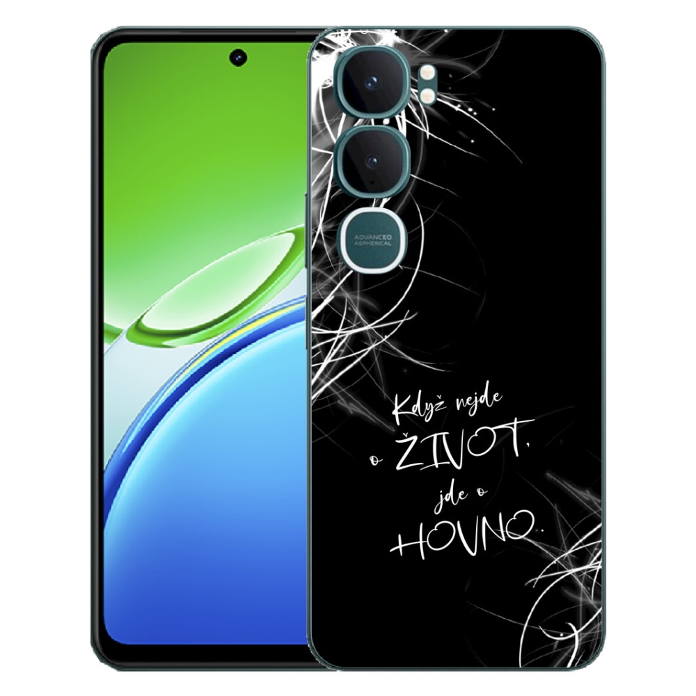 Gélový kryt mmCase na Vivo Y21d - vtipný text 16 čierne pozadie
