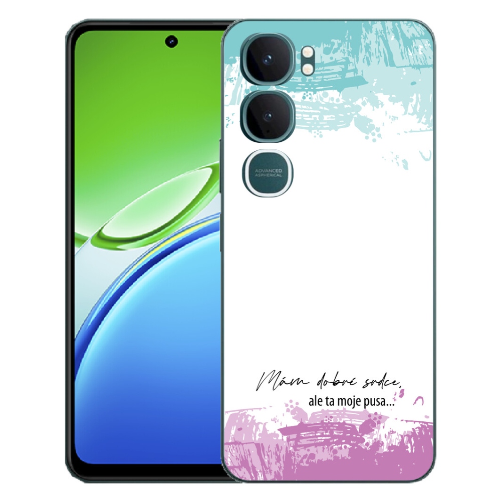 Gélový kryt mmCase na Vivo Y21d - vtipný text 3 biele pozadie
