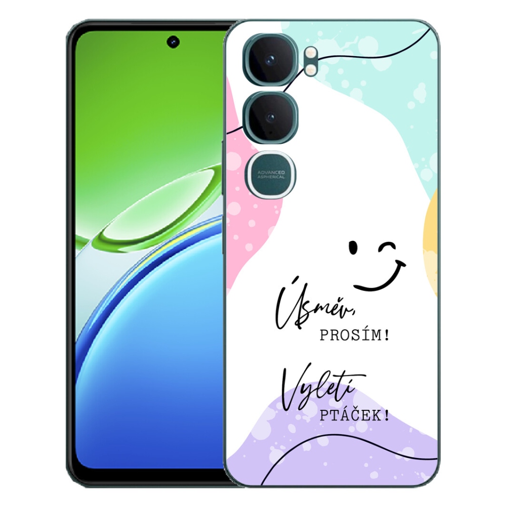 Gélový kryt mmCase na Vivo Y21d - vtipný text 4 biele pozadie