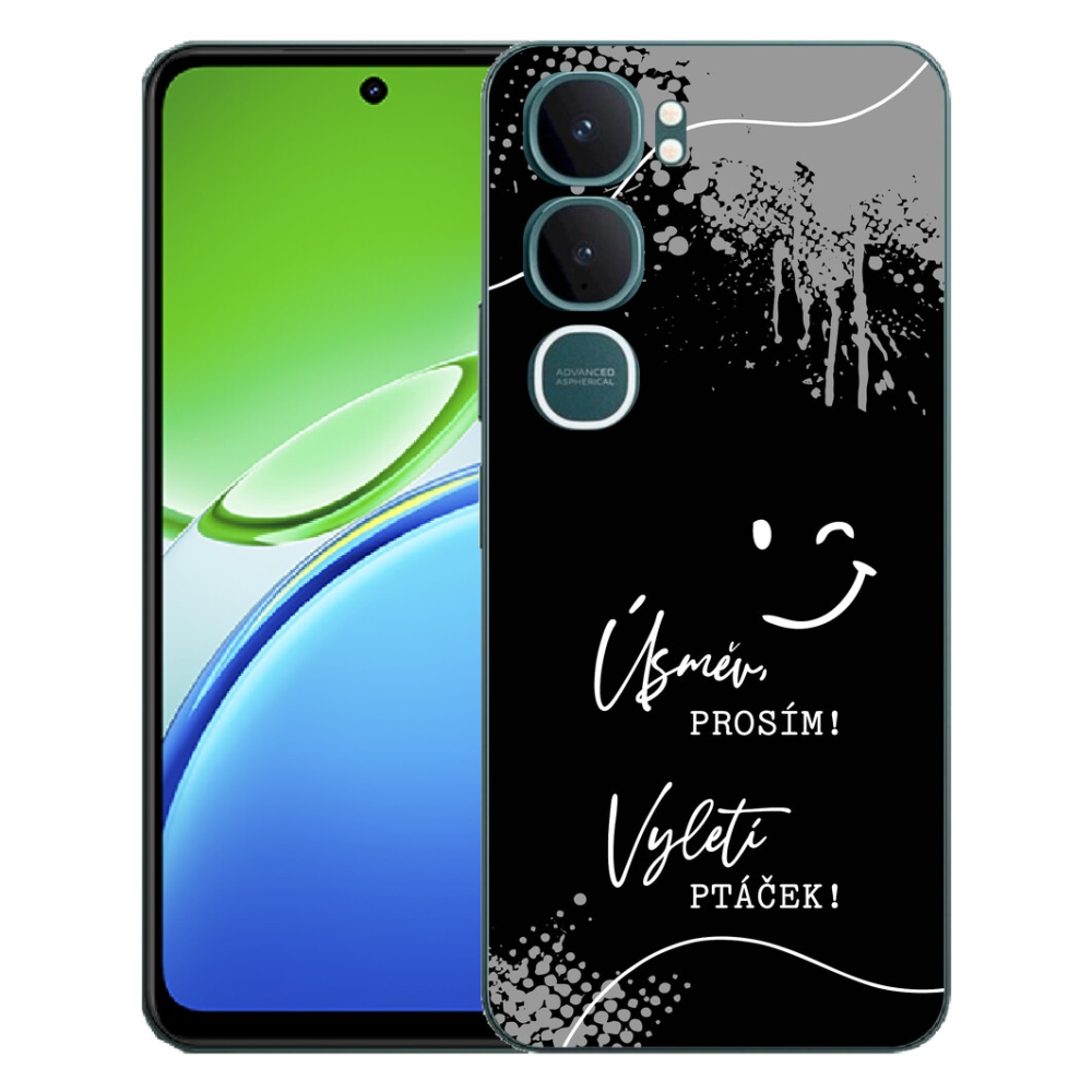 Gélový kryt mmCase na Vivo Y21d - vtipný text 4 čierne pozadie