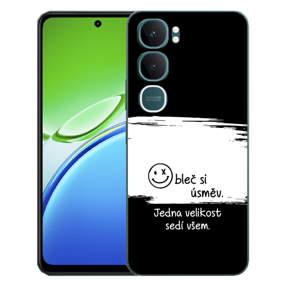 Gélový kryt mmCase na Vivo Y21d - vtipný text 8 bieločierne pozadie