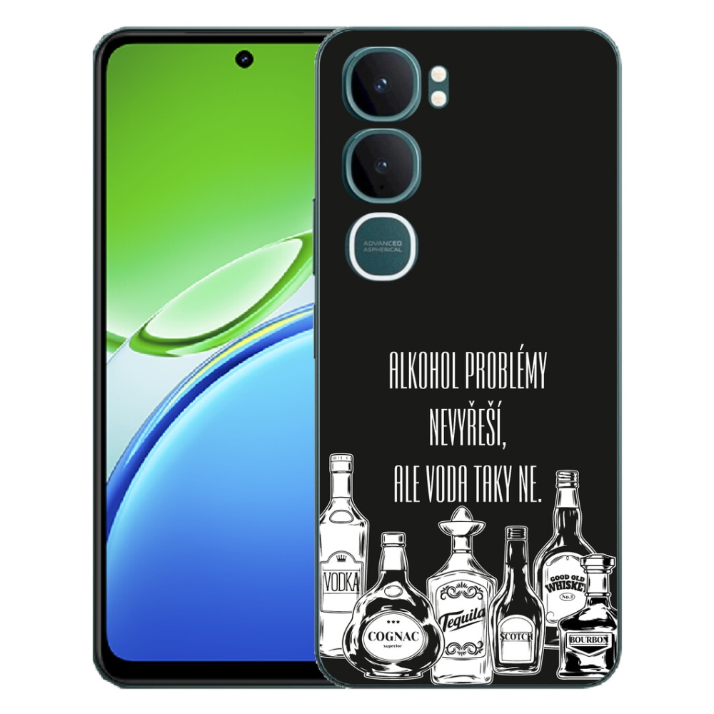 Gélový kryt mmCase na Vivo Y21d - vtipný text čierne pozadie