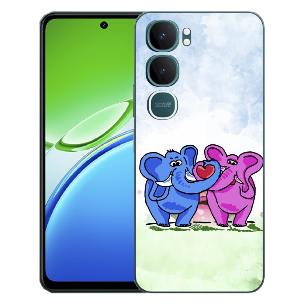 Gélový kryt mmCase na Vivo Y21d - zamilovaní slony