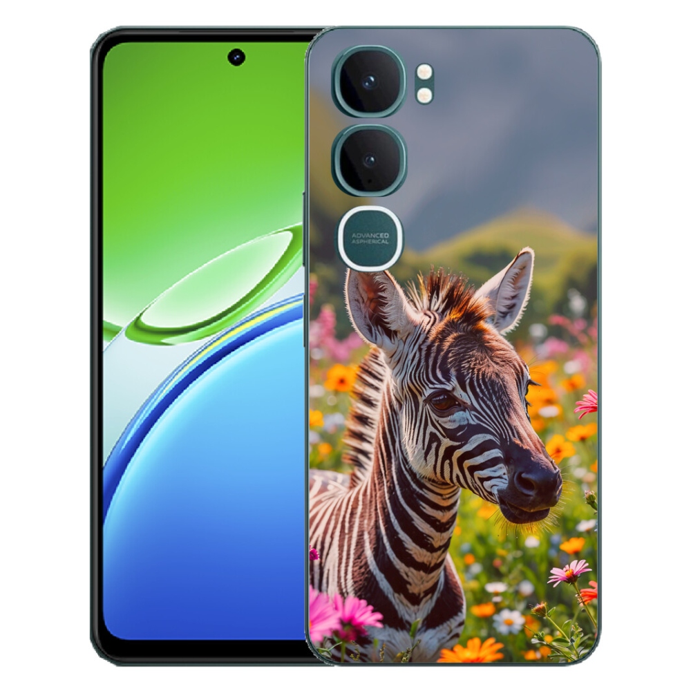 Gélový kryt mmCase na Vivo Y21d - zebra na lúke