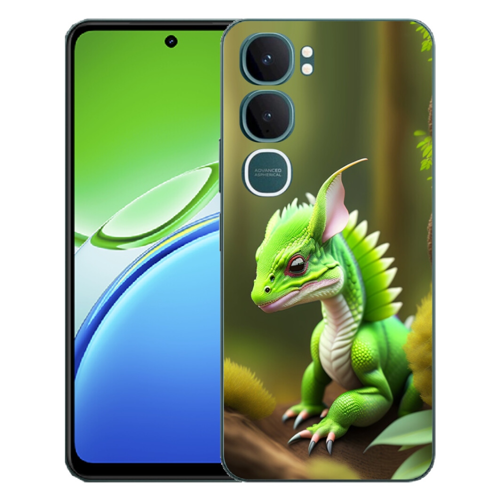 Gélový kryt mmCase na Vivo Y21d - zelený dráčik