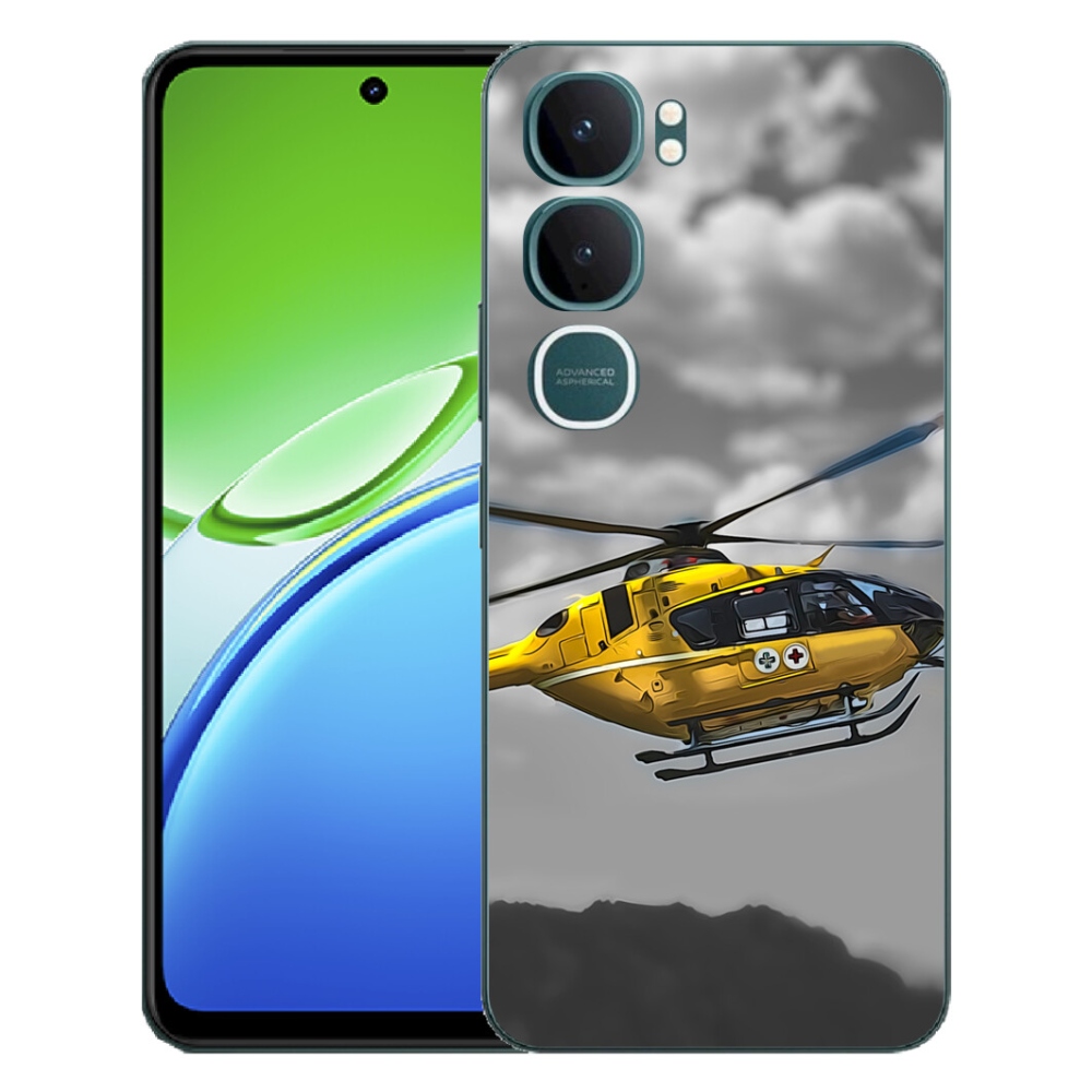 Gélový kryt mmCase na Vivo Y21d - žltá helikoptéra