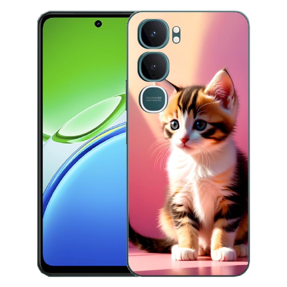 Gélový kryt mmCase na Vivo Y21d - zvedavé mačiatko 2