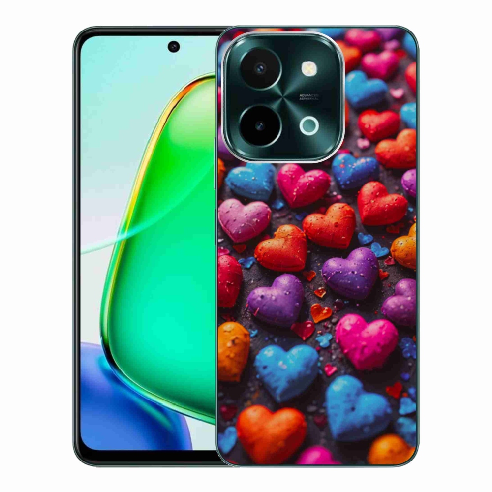 Gélový kryt mmCase na Vivo Y28 - farebné srdcia