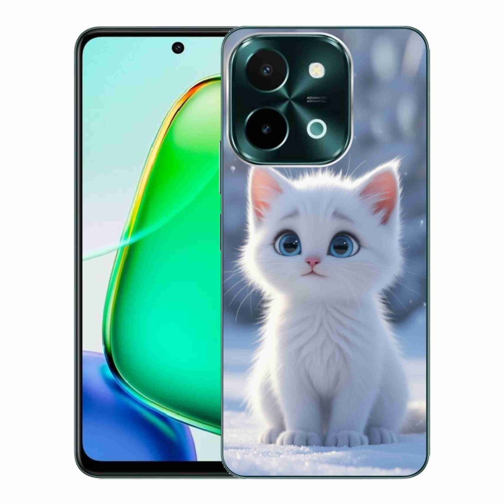Gélový kryt mmCase na Vivo Y28 - biele mačiatko 3
