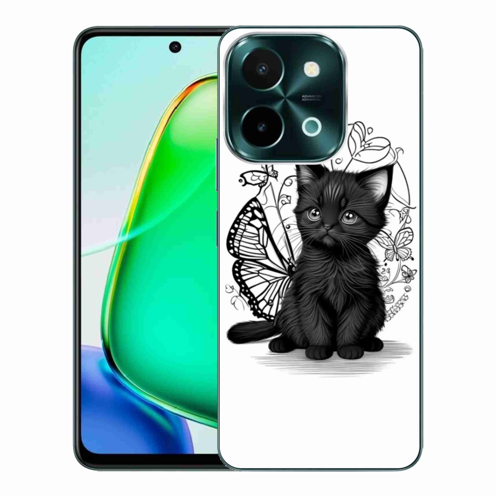 Gélový kryt mmCase na Vivo Y28 - čierne mačiatko