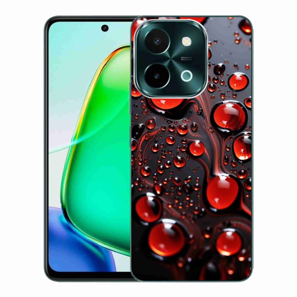 Gélový kryt mmCase na Vivo Y28 - červené kvapky 2