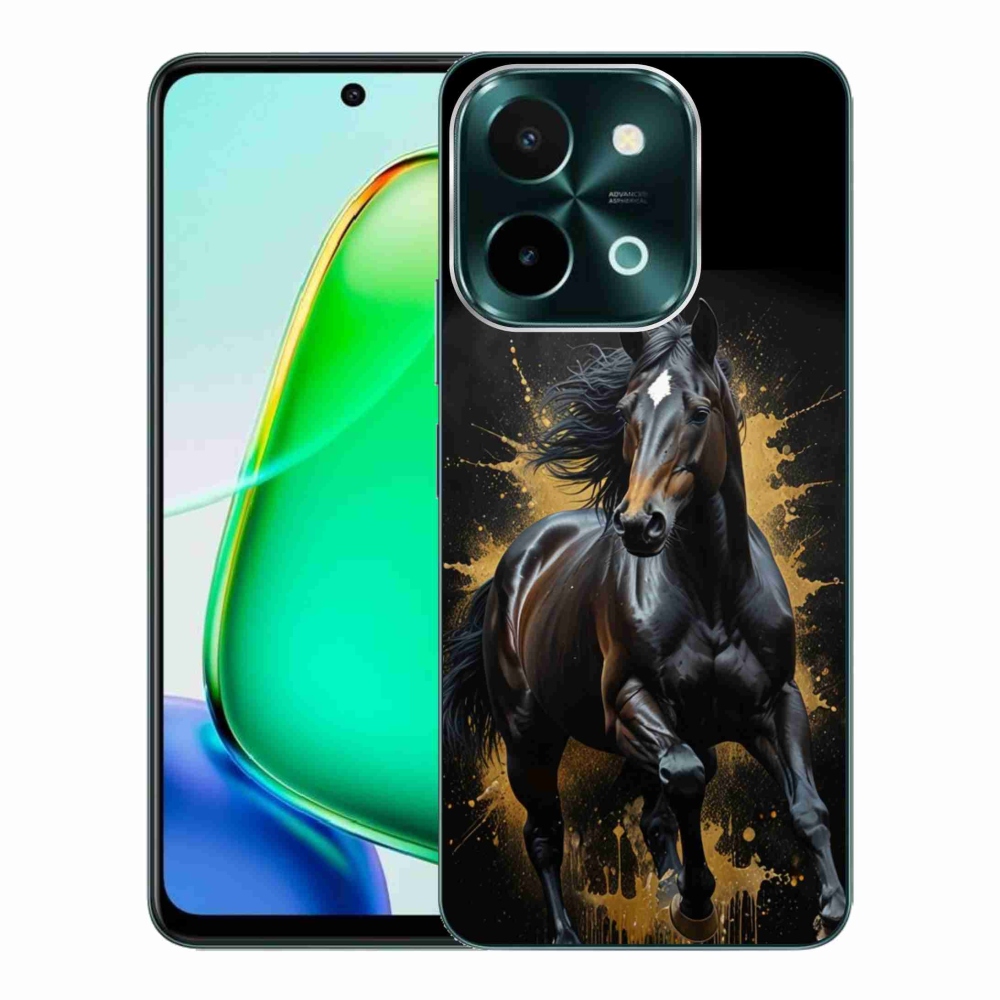 Gélový kryt mmCase na Vivo Y28 - elegantný čierny žrebec