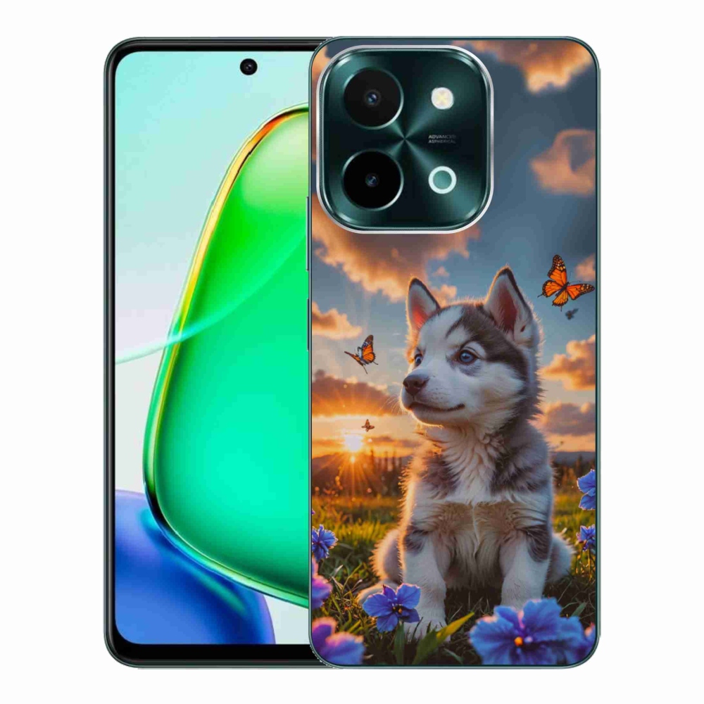 Gélový kryt mmCase na Vivo Y28 - husky pri západe slnka