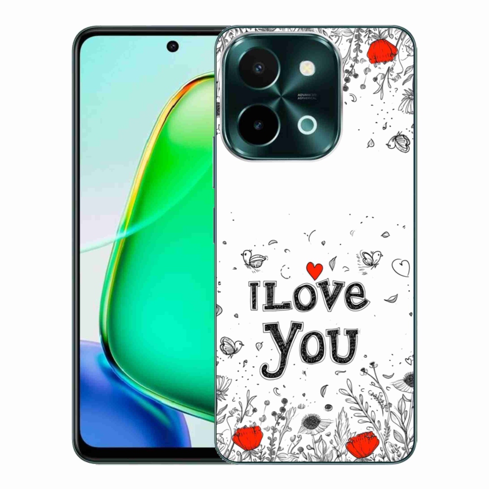 Gélový kryt mmCase na Vivo Y28 - I love you biele pozadie