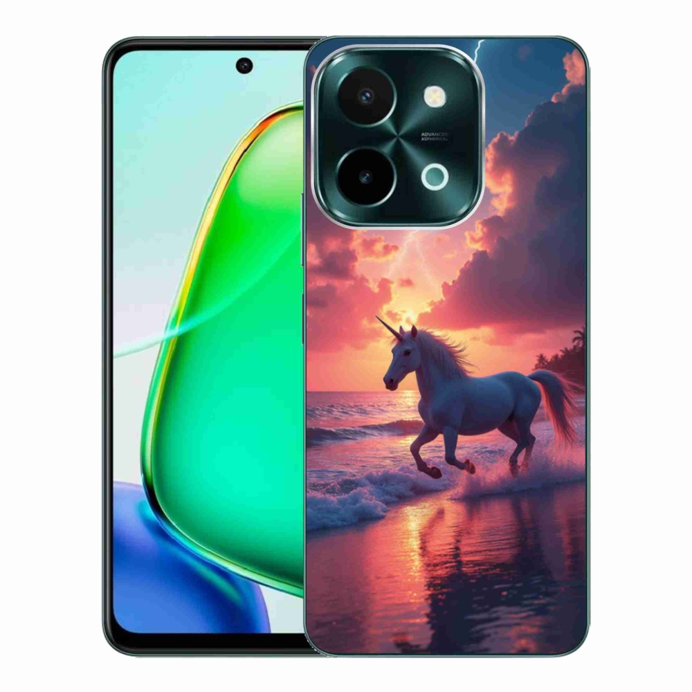 Gélový kryt mmCase na Vivo Y28 - jednorožec na pláži