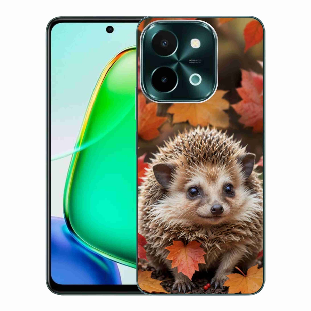 Gélový kryt mmCase na Vivo Y28 - ježko v lístii