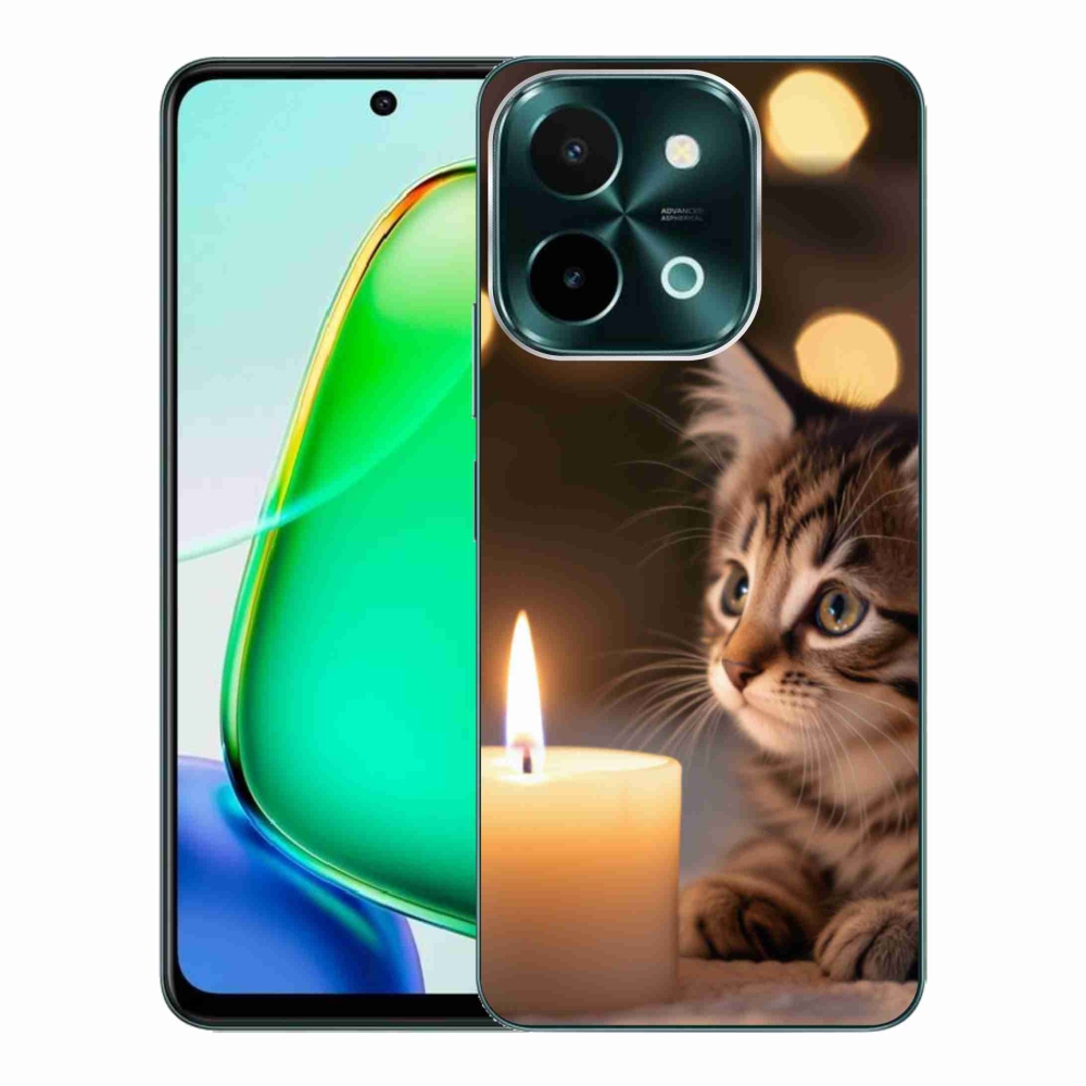 Gélový kryt mmCase na Vivo Y28 - mačiatko a sviečka