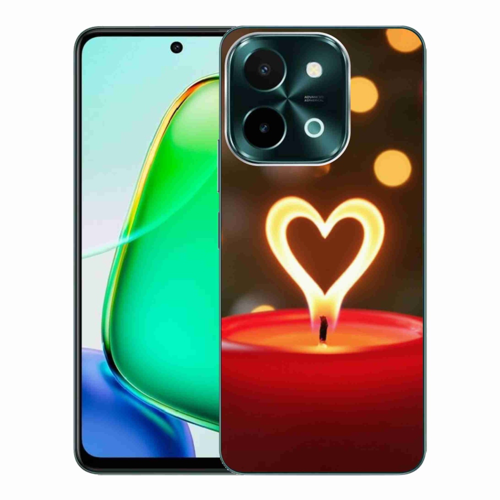Gélový kryt mmCase na Vivo Y28 - srdce z plameňa