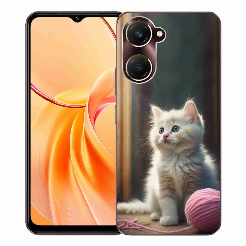 Gélový kryt mmCase na Vivo Y28s 5G - biele mačiatko 2