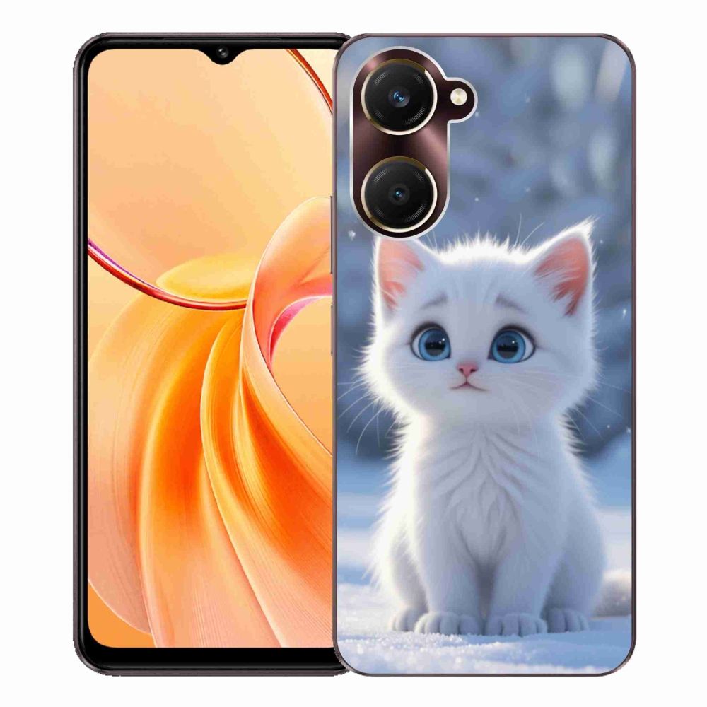 Gélový kryt mmCase na Vivo Y28s 5G - biele mačiatko 3