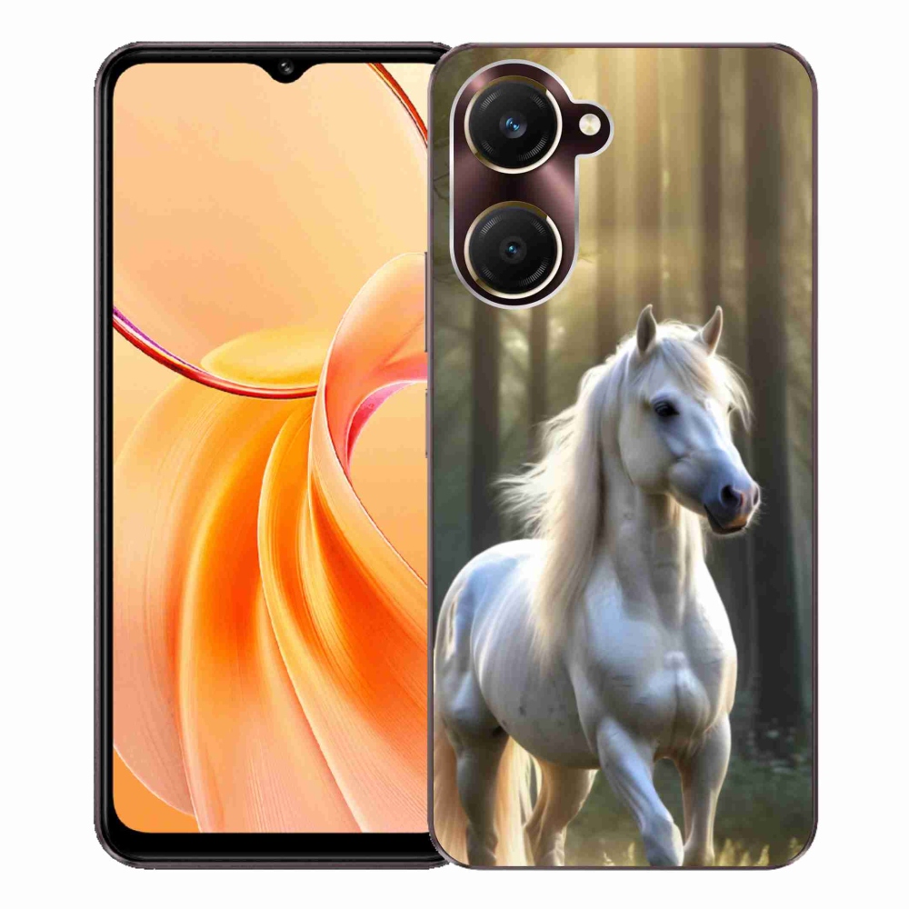 Gélový kryt mmCase na Vivo Y28s 5G - biely kôň 3