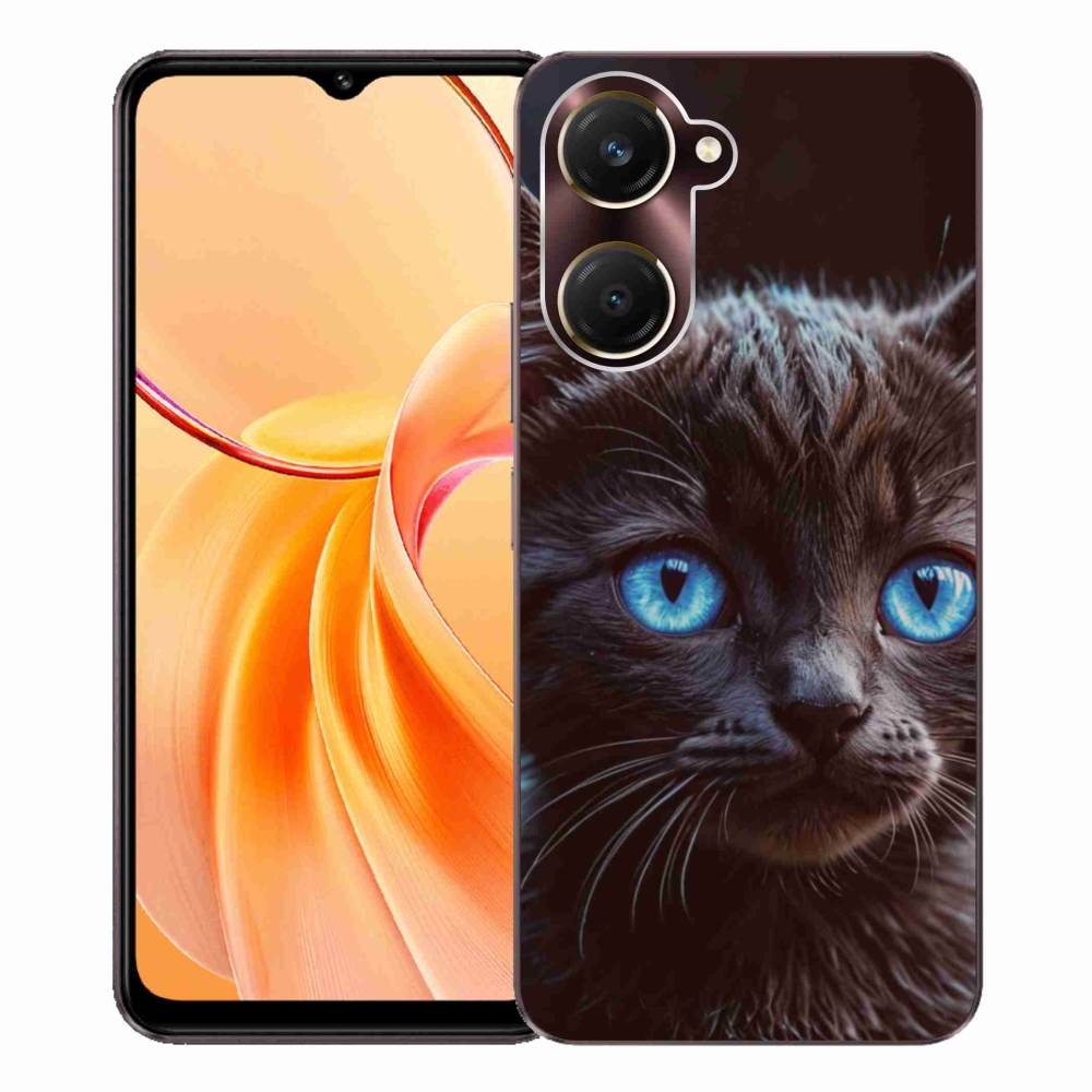 Gélový kryt mmCase na Vivo Y28s 5G - čierne mačiatko 2