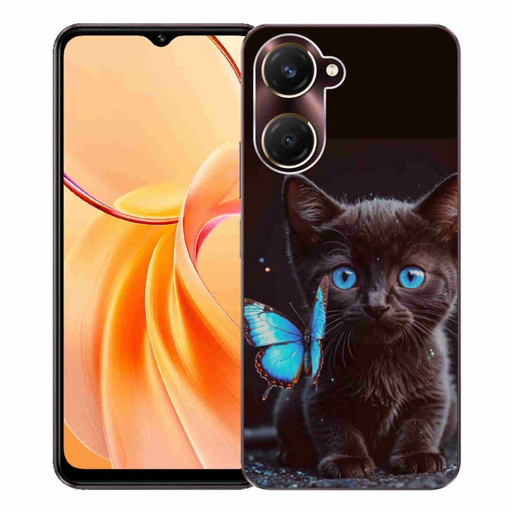 Gélový kryt mmCase na Vivo Y28s 5G - čierne mačiatko 3