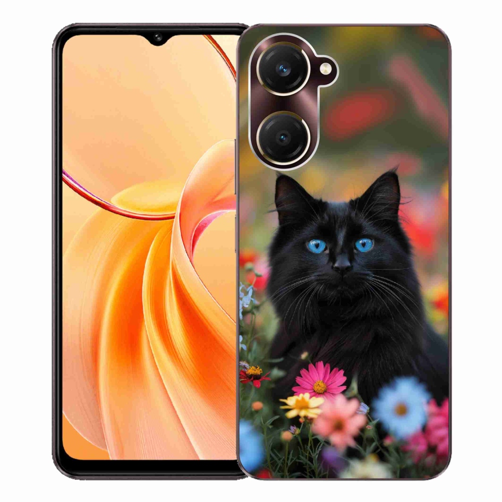 Gélový kryt mmCase na Vivo Y28s 5G - čierne mačiatko 4