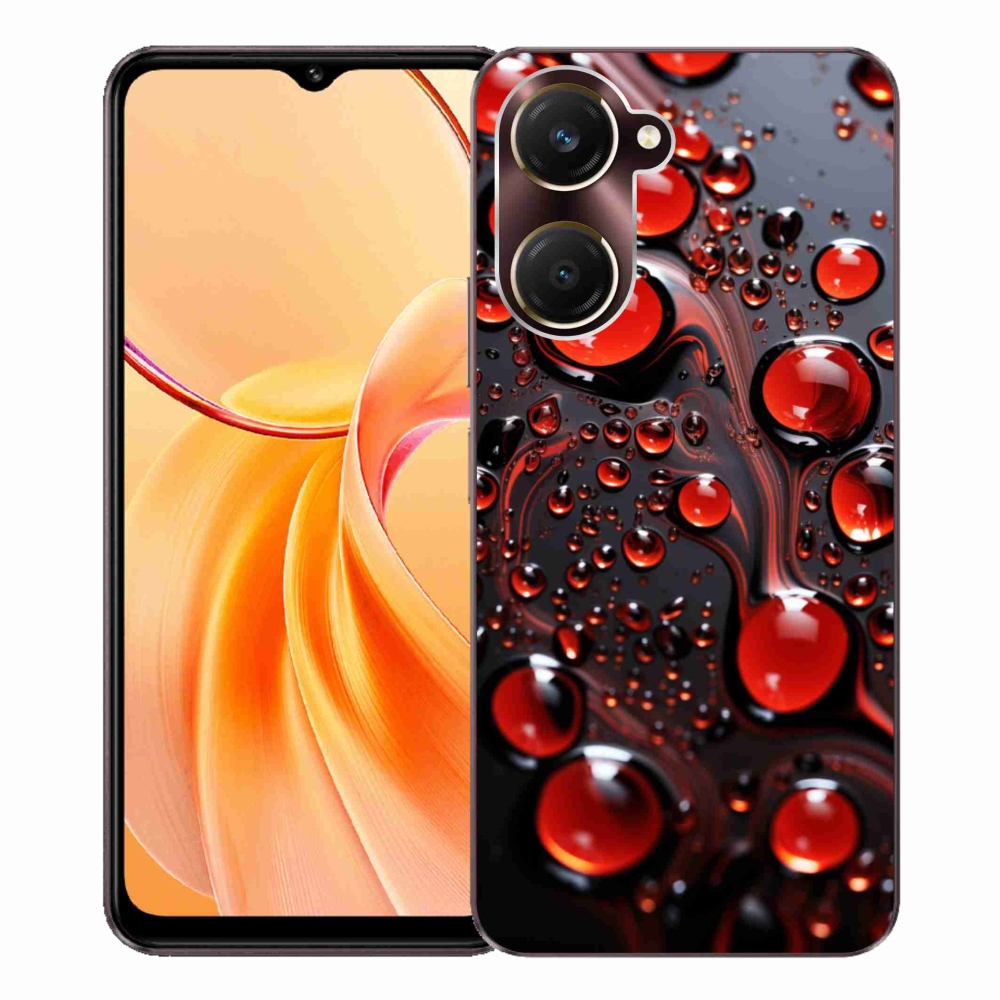 Gélový kryt mmCase na Vivo Y28s 5G - červené kvapky 2
